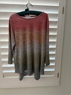 NWT Studio JPR Sunset Ombre Asymmetric Hem Top Size L
